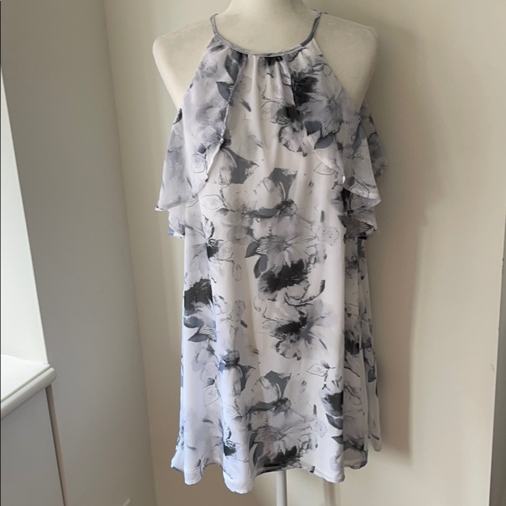 UO Kimchi Blue ruffled floral halter dress